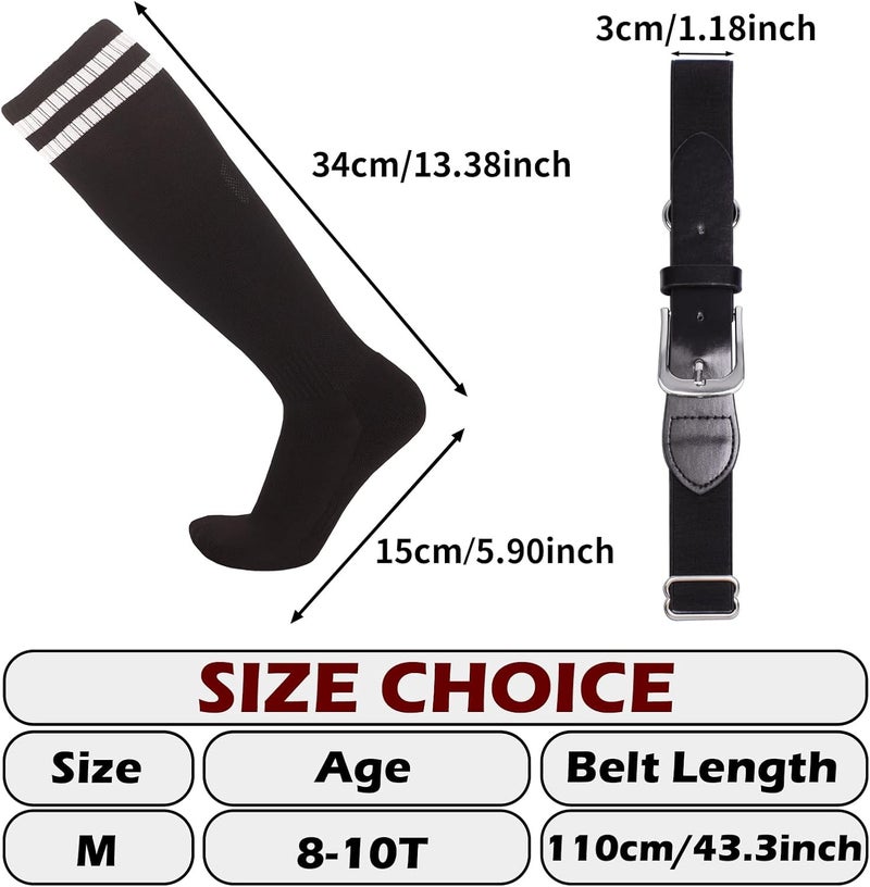 EDCYF Kids Baseball or Softball Socks and Belt Combo Set Softball Knee Socks High Tube Soccer Socks for Youth Boys Girls - Image 5